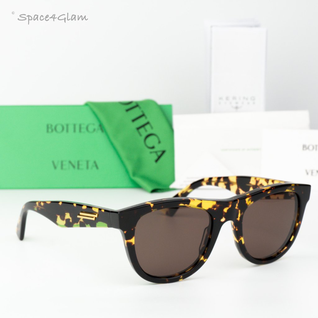 Bottega Veneta Women Sunglasses Havana Brown Square Bv1001s 002 Brand New